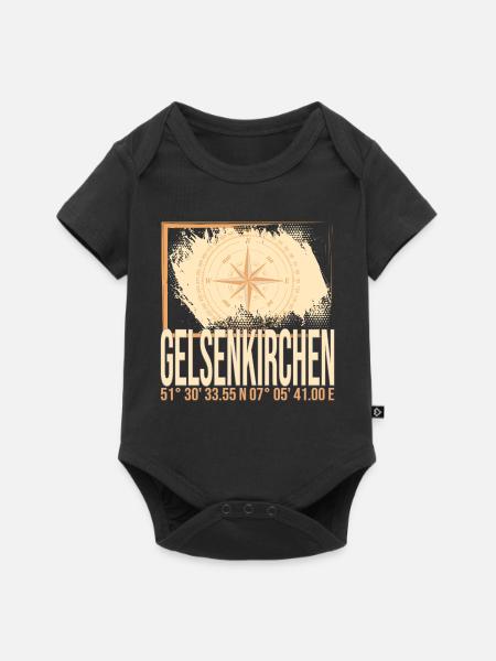 Gelsenkirchen Koordinaten - Baby Premium Kurzarmbody - Schwarz