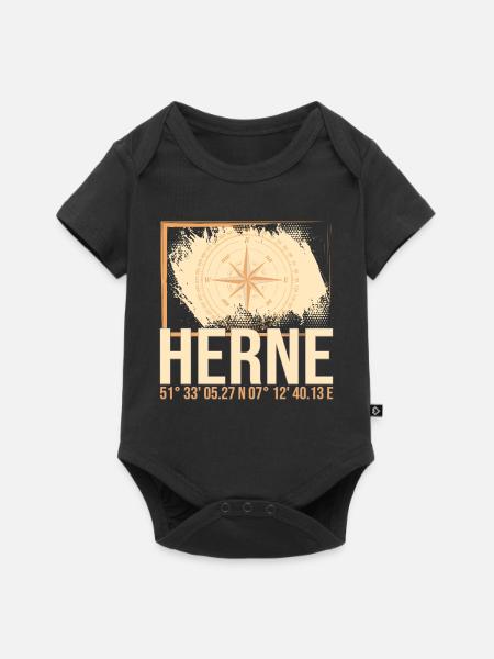 Herne Koordinaten - Baby Premium Kurzarmbody - Schwarz