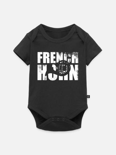 Retro Waldhorn - Baby Premium Kurzarmbody - Schwarz