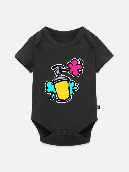 Graffiti Sreet Art Spraydose Sprayer Wildstyle - Baby Premium Kurzarmbody - Schwarz