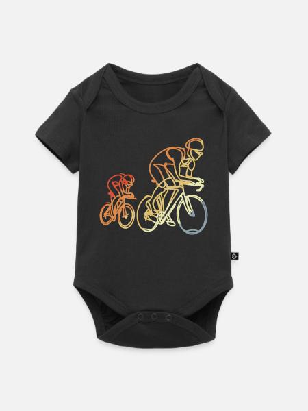 Rennrad Retro Stil - Baby Premium Kurzarmbody - Schwarz