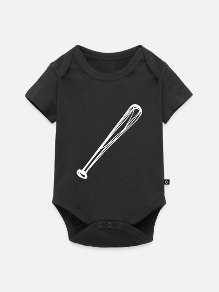 Baseballschläger Zeichnung - Baby Premium Kurzarmbody - Schwarz