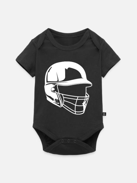 Baseball Helm Zeichnung - Baby Premium Kurzarmbody - Schwarz