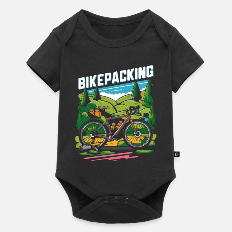 Scène d’aventure à vélo - Body à manches courtes Premium Bébé - noir
