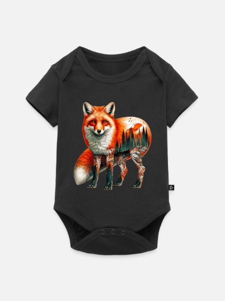 Fuchs - Baby Premium Kurzarmbody - Schwarz
