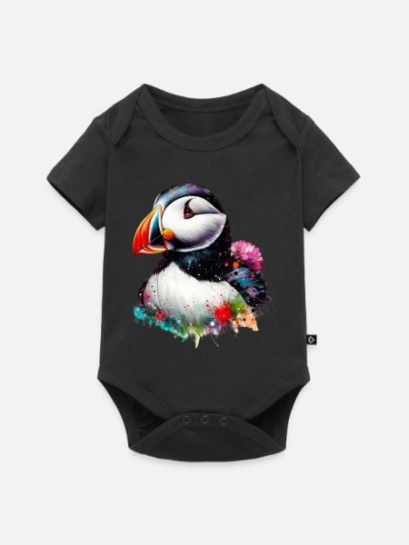 Papageitaucher - Baby Premium Kurzarmbody - Schwarz
