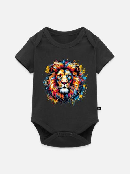 Löwe - Baby Premium Kurzarmbody - Schwarz