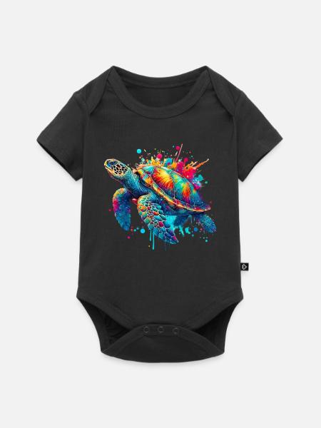 Schildkröte - Baby Premium Kurzarmbody - Schwarz
