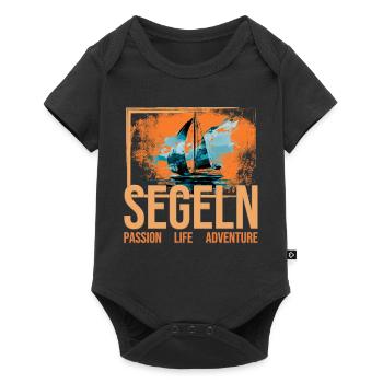 Passion - Life - Adventure - Segeln - Baby Premium Kurzarmbody - Schwarz - Vorne