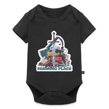 Farming Place Legendary Loot Level Gamer Shirt - Baby Premium Kurzarmbody - Schwarz - Vorne