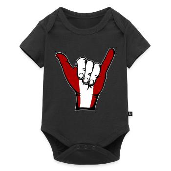 Peru Flag Surfing Symbol - Baby Premium short-sleeve bodysuit - black - Front