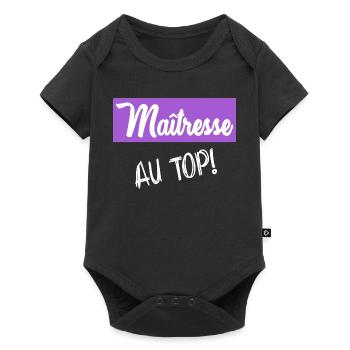 DANKE, HERRIN - Baby Premium Kurzarmbody - Schwarz - Vorne