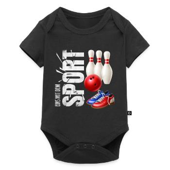 Eins mit dem Sport - Bowling - Baby Premium Kurzarmbody - Schwarz - Vorne