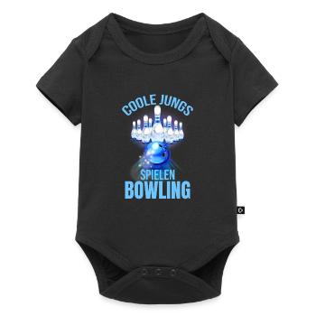 Coole Jungs spielen Bowling - Baby Premium Kurzarmbody - Schwarz - Vorne