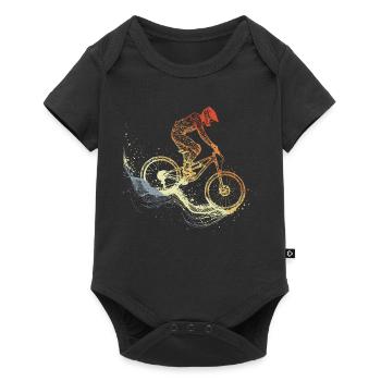 Mountain Biking Sketch Retro - Baby Premium short-sleeve bodysuit - black - Front