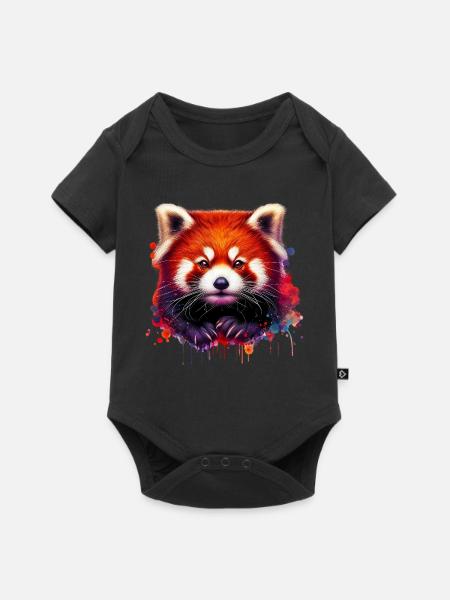 Kleiner Panda - Baby Premium Kurzarmbody - Schwarz