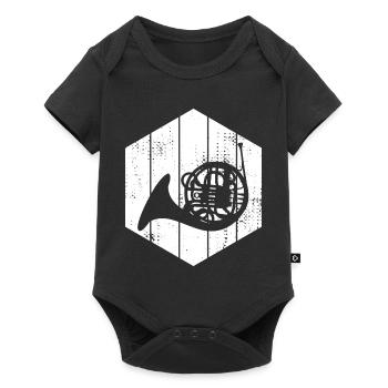 Sketch French horn - Baby Premium short-sleeve bodysuit - black - Front