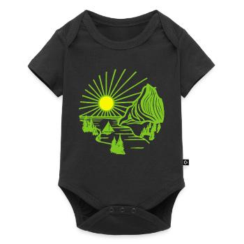 Holiday Landscape (Green) - Baby Premium short-sleeve bodysuit - black - Front