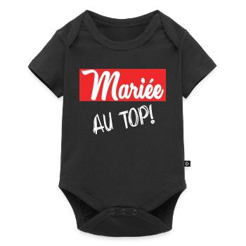 JUST MARRIED. EVJF. SAINT VALENTIN. COUPLE - Body à manches courtes Premium Bébé - noir - Devant