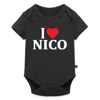 t-shirt I love Nico t-shirt gift idea - Baby Premium short-sleeve bodysuit - black - Front