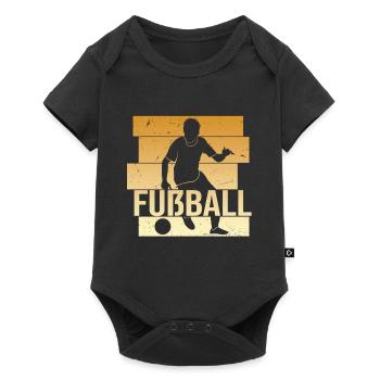 Fußball - Baby Premium Kurzarmbody - Schwarz - Vorne