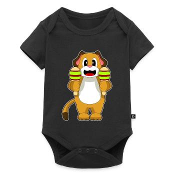 Dog Musician Rattle Music - Baby Premium short-sleeve bodysuit - black - Front