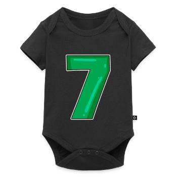 7 grün nummer - Baby Premium Kurzarmbody - Schwarz - Vorne