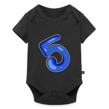 5 Bleu - Body à manches courtes Premium Bébé - noir - Devant