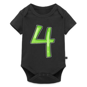4 - Quatre Vert - Body à manches courtes Premium Bébé - noir - Devant