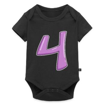 4 - Four Number Number - Baby Premium short-sleeve bodysuit - black - Front