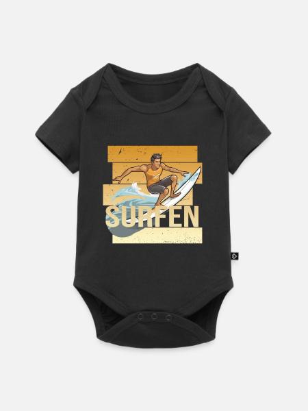 Surfen - Baby Premium Kurzarmbody - Schwarz