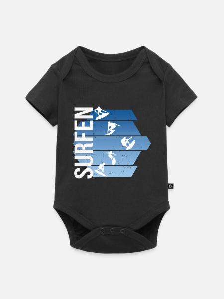 Surfen - Baby Premium Kurzarmbody - Schwarz