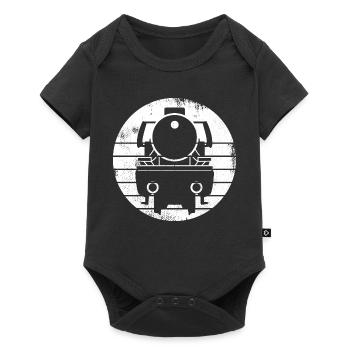 Dessin de locomotive à vapeur - Body à manches courtes Premium Bébé - noir - Devant