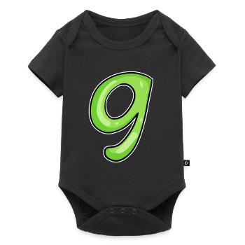 Number 9 - Nine - 9 Motif Green Light Green - Baby Premium short-sleeve bodysuit - black - Front