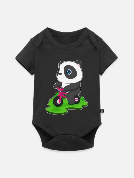 Bicicleta Panda - Body de manga corta para bebés Premium  - negro