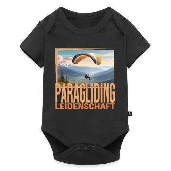 Paragliding Leidenschaft - Baby Premium Kurzarmbody - Schwarz - Vorne