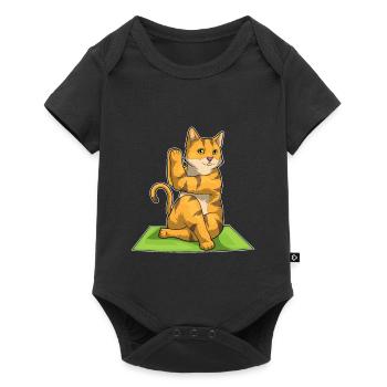 Cat Yoga Fitness Gymnastics - Baby Premium short-sleeve bodysuit - black - Front