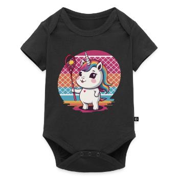 Licorne de tennis - Body à manches courtes Premium Bébé - noir - Devant