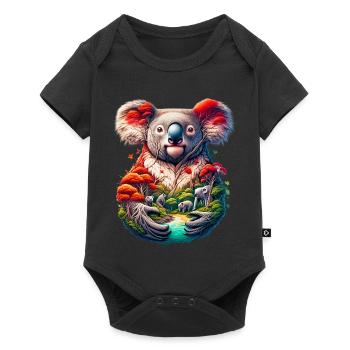 Koala - Baby Premium Kurzarmbody - Schwarz - Vorne