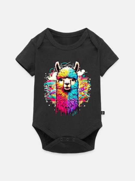 Alpaka - Baby Premium Kurzarmbody - Schwarz