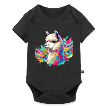 Alpaka - Baby Premium Kurzarmbody - Schwarz - Vorne