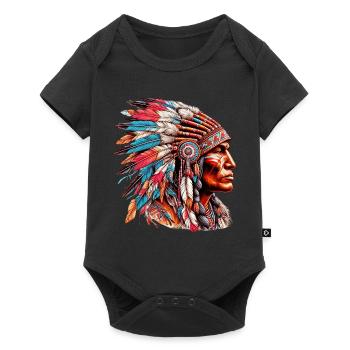 American Indian American Red Skin - Baby Premium short-sleeve bodysuit - black - Front