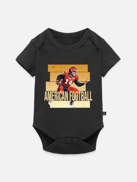 American Football - Baby Premium Kurzarmbody - Schwarz