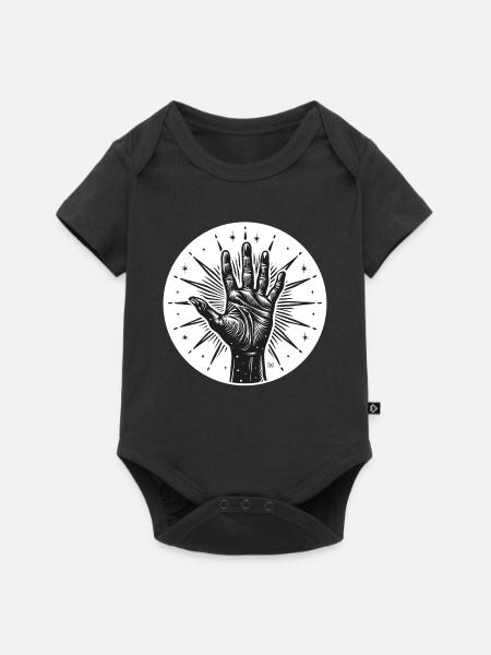 Sternhand mit Blitzen - Baby Premium Kurzarmbody - Schwarz
