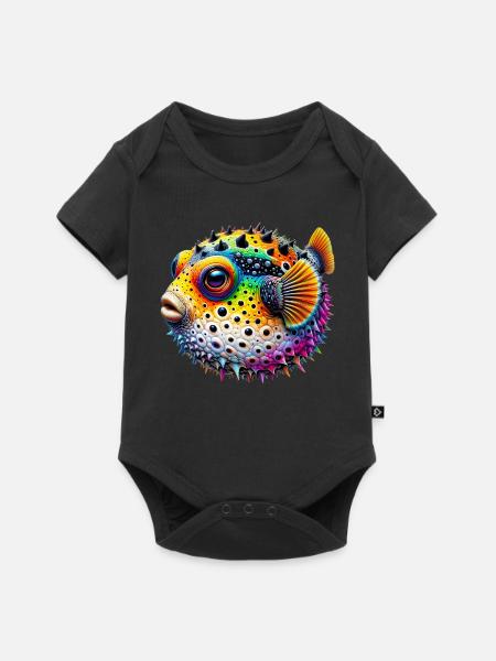 Kugelfisch - Baby Premium Kurzarmbody - Schwarz