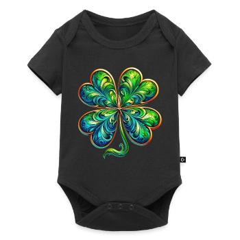 Four-leaf clover - Baby Premium short-sleeve bodysuit - black - Front