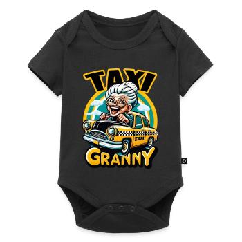 Taxi Granny" – Service de taxi grand-mère grand-enfant - Body à manches courtes Premium Bébé - noir - Devant