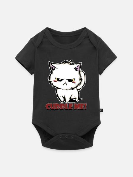 Cuddle Me! – Grumpy Kitty - Baby Premium Kurzarmbody - Schwarz