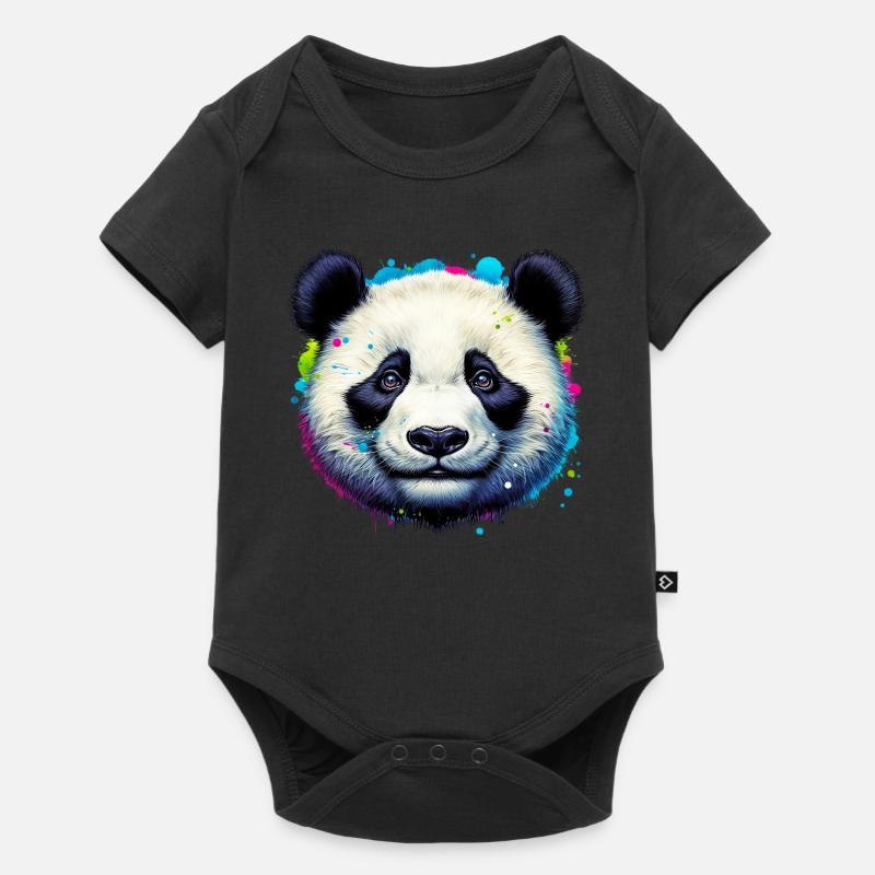 Panda - Body à manches courtes Premium Bébé - noir