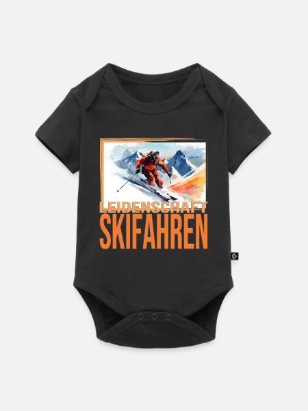 Leidenschaft Skifahren - Baby Premium Kurzarmbody - Schwarz